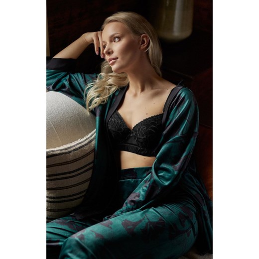 Szlafrok damski krótki kimono Juliana, Kolor zielony, Rozmiar S, Mefemi ze sklepu Primodo w kategorii Szlafroki damskie - zdjęcie 184086055