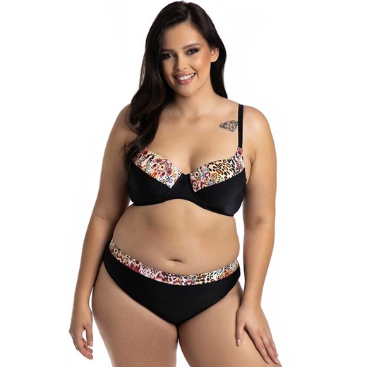Dwuczęściowy strój kąpielowy plus size 73/04, Kolor czarny-wzór, Rozmiar XL, Primo ze sklepu Primodo w kategorii Stroje kąpielowe - zdjęcie 184087768