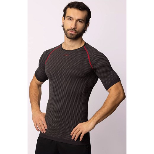 Termoaktywna koszulka męska czarno-szara Breath, Kolor czarno-szary, Rozmiar M, Spaio ze sklepu Primodo w kategorii T-shirty męskie - zdjęcie 184090809