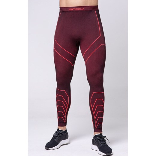 Termoaktywne legginsy męskie czarno-czerwone Rapid, Kolor czarno-czerwony, Rozmiar L, Spaio ze sklepu Primodo w kategorii Spodnie męskie - zdjęcie 184091007