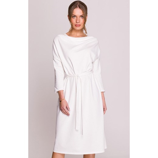 Sukienka oversize z modalu ecru S403, Kolor ecru, Rozmiar 2XL/3XL, Stylove ze sklepu Primodo w kategorii Sukienki - zdjęcie 184092089