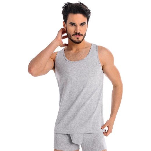 Szary podkoszulek męski tank top Eli 1301, Kolor szary, Rozmiar 3XL, Teyli ze sklepu Primodo w kategorii Podkoszulki męskie - zdjęcie 184092998