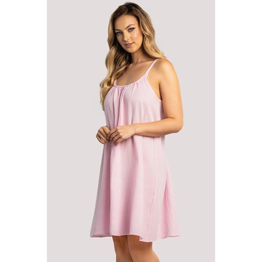 Koszula nocna damska halka różowa Lotus, Kolor różowy, Rozmiar L/XL, Unikat ze sklepu Primodo w kategorii Koszule nocne - zdjęcie 184095158