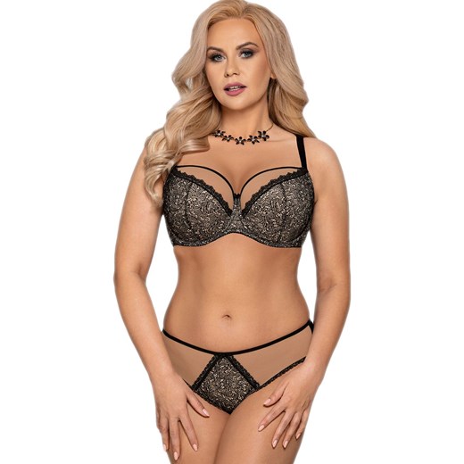 Biustonosz czarno-beżowy półusztywniany semi-soft VB-323, Kolor czarno-beżowy, Rozmiar 70D, Vena ze sklepu Primodo w kategorii Biustonosze - zdjęcie 184095418