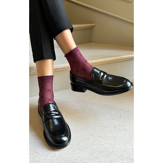 Veneziana cienkie skarpetki damskie w kokardki bordo Livia, Kolor winny, Rozmiar uniwersalny, Veneziana ze sklepu Primodo w kategorii Skarpetki damskie - zdjęcie 184095629