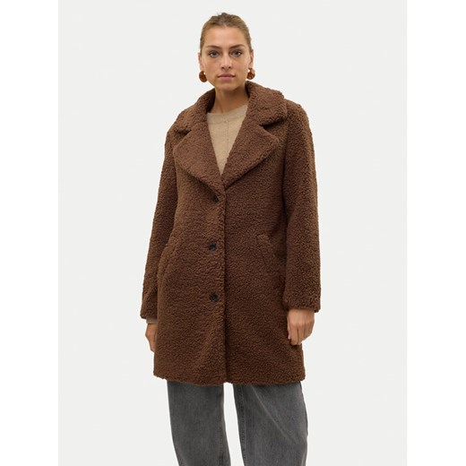 Vero Moda Kożuch Kylie Teddy 10289938 Brązowy Loose Fit ze sklepu MODIVO w kategorii Płaszcze damskie - zdjęcie 184098165