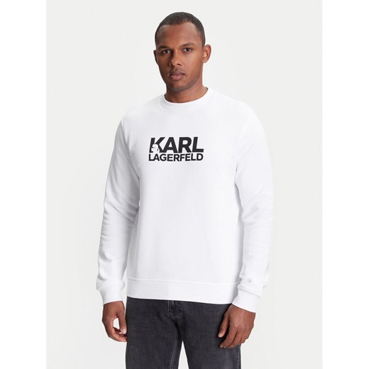 KARL LAGERFELD Bluza 705091 553917 Biały Regular Fit ze sklepu MODIVO w kategorii Bluzy męskie - zdjęcie 184098189