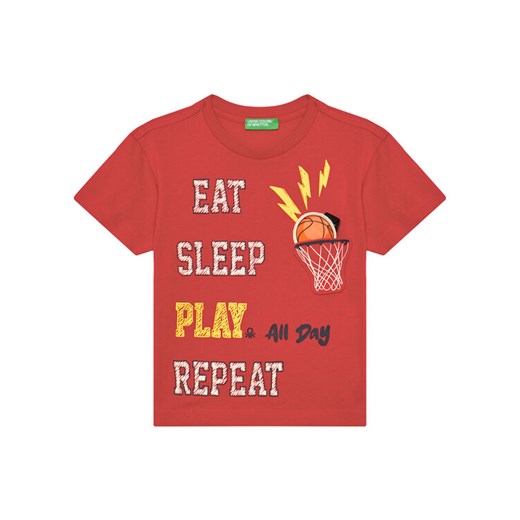 United Colors Of Benetton T-Shirt 3I1XG10J6 Czerwony Regular Fit ze sklepu MODIVO w kategorii T-shirty chłopięce - zdjęcie 184098216