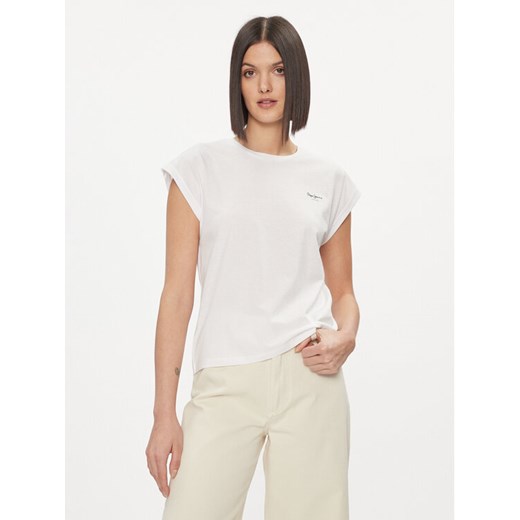 Pepe Jeans Bluzka Bloom PL504821 Biały Regular Fit ze sklepu MODIVO w kategorii Bluzki damskie - zdjęcie 184098246