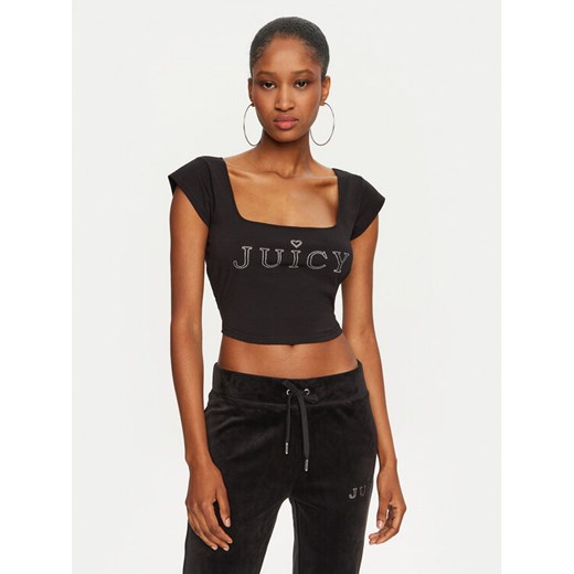 Juicy Couture Bluzka Regal JCBCT224831 Czarny Slim Fit ze sklepu MODIVO w kategorii Bluzki damskie - zdjęcie 184098285