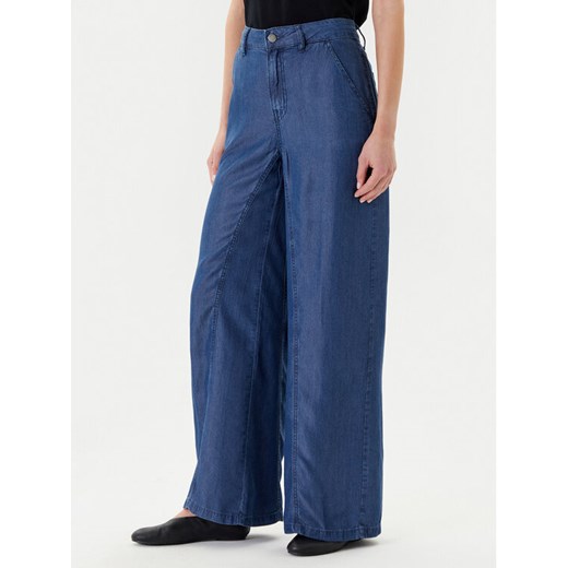 United Colors Of Benetton Spodnie materiałowe 4KHNDF09L Niebieski Wide Leg ze sklepu MODIVO w kategorii Spodnie damskie - zdjęcie 184098286