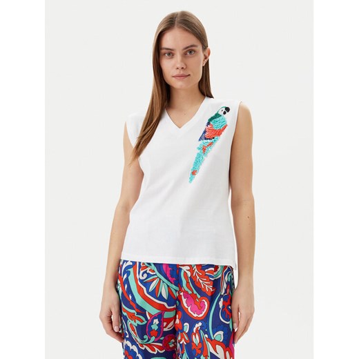 Lola Casademunt by Maite Bluzka MS2515023 Biały Regular Fit ze sklepu MODIVO w kategorii Bluzki damskie - zdjęcie 184098338