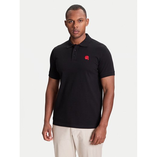 KARL LAGERFELD Polo 745022 553231 Czarny Regular Fit ze sklepu MODIVO w kategorii T-shirty męskie - zdjęcie 184098348