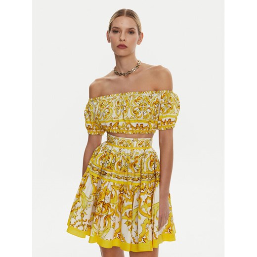 Dolce&Gabbana Bluzka F755RT HH5BA Żółty Regular Fit ze sklepu MODIVO w kategorii Bluzki damskie - zdjęcie 184098369