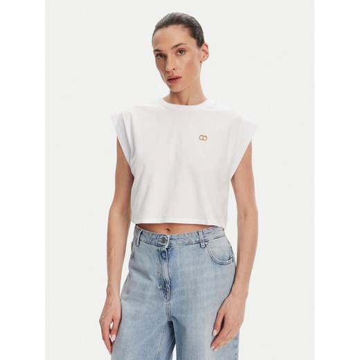 TWINSET T-Shirt 251TT2043 Biały Regular Fit ze sklepu MODIVO w kategorii Bluzki damskie - zdjęcie 184098388