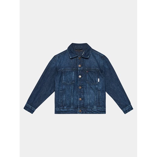 Tommy Hilfiger Kurtka jeansowa Oversized Trucker Bleach KB0KB08135 Niebieski Regular Fit ze sklepu MODIVO w kategorii Kurtki chłopięce - zdjęcie 184098405