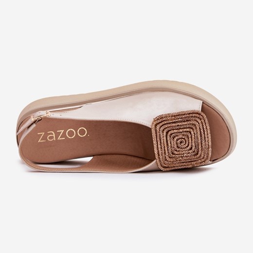 Espadryle damskie Zazoo ze skóry bez zapięcia na platformie