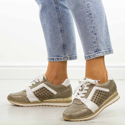 Złote sneakersy damskie, półbuty M.Daszyński 2169-4 ze sklepu suzana.pl w kategorii Buty sportowe damskie - zdjęcie 184099787