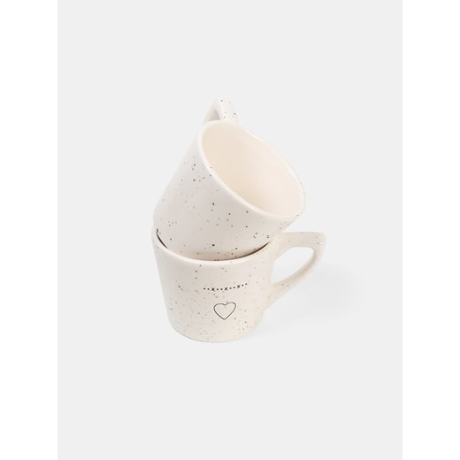 Sinsay - Kubki z nakrapianym wzorem 2 pack - biały Sinsay One Size Sinsay