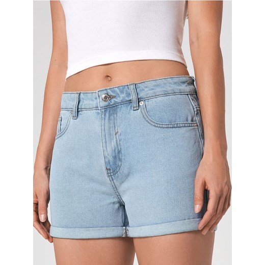 Sinsay - Szorty jeansowe mom high waist - niebieski ze sklepu Sinsay w kategorii Szorty - zdjęcie 184100476