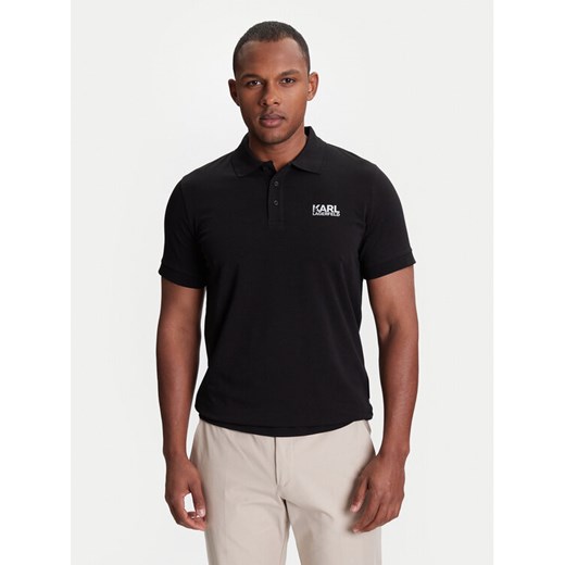 KARL LAGERFELD Polo 745088 553235 Czarny Regular Fit ze sklepu MODIVO w kategorii T-shirty męskie - zdjęcie 184100738