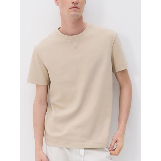 Reserved - Strukturalny t-shirt comfort fit - beżowy ze sklepu Reserved w kategorii T-shirty męskie - zdjęcie 184100915