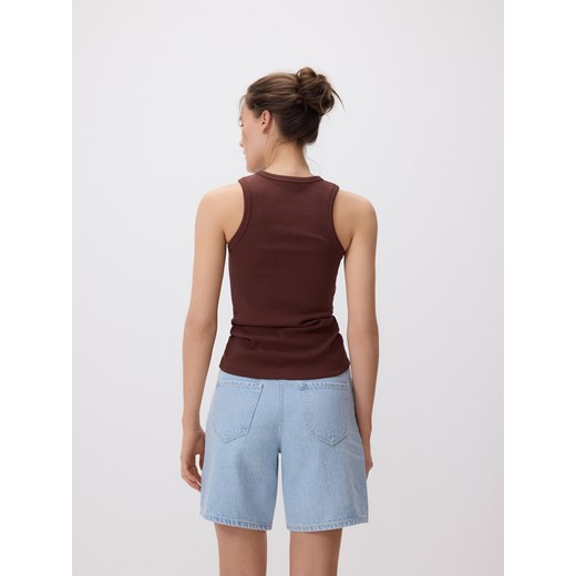 Bluzka damska Reserved czerwona z okrągłym dekoltem 