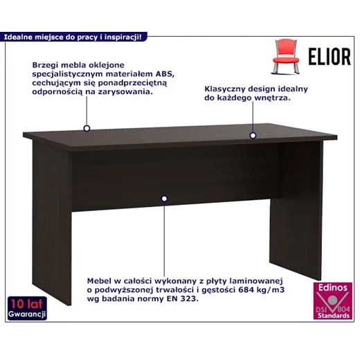 Minimalistyczne brązowe biurko do pracy wenge H3-H97 Elior One Size Edinos.pl