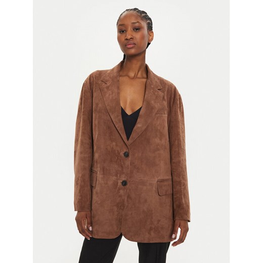 Weekend Max Mara Kurtka skórzana Oggi 2425446021 Brązowy Regular Fit M MODIVO
