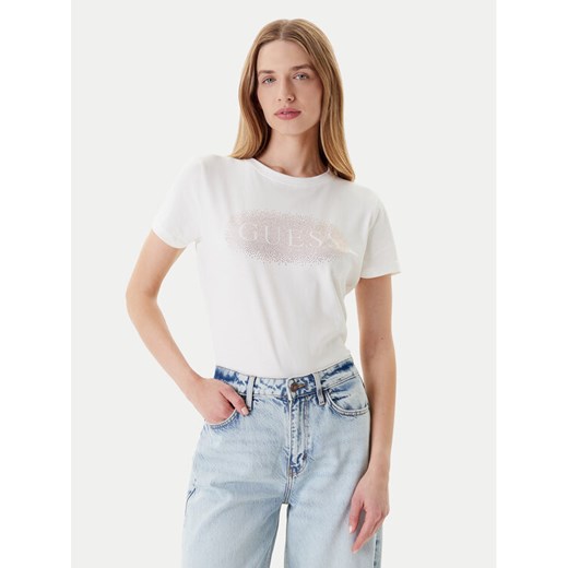 Guess T-Shirt V5YI08 J1314 Biały Regular Fit ze sklepu MODIVO w kategorii Bluzki damskie - zdjęcie 184103316