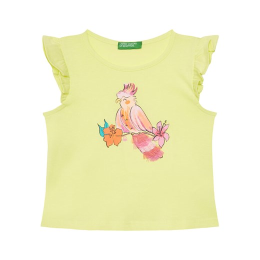 United Colors Of Benetton T-Shirt 3I1XG10JK Żółty Regular Fit ze sklepu MODIVO w kategorii Bluzki dziewczęce - zdjęcie 184103325