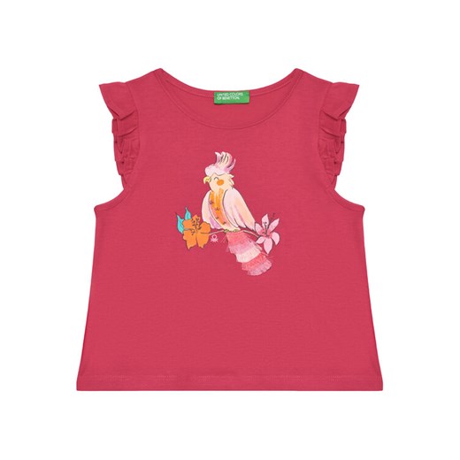 United Colors Of Benetton T-Shirt 3I1XG10JK Różowy Regular Fit ze sklepu MODIVO w kategorii Bluzki dziewczęce - zdjęcie 184103395