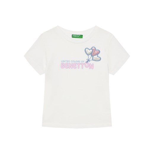 United Colors Of Benetton T-Shirt 3I1XG10JB Biały Regular Fit ze sklepu MODIVO w kategorii Bluzki dziewczęce - zdjęcie 184103417