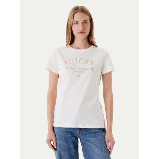 Guess T-Shirt V5YI03 I3Z14 Biały Regular Fit ze sklepu MODIVO w kategorii Bluzki damskie - zdjęcie 184103428