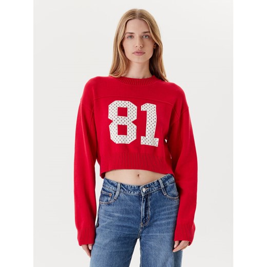 Guess Sweter W5YR33 Z3HM1 Czerwony Regular Fit ze sklepu MODIVO w kategorii Swetry damskie - zdjęcie 184103466