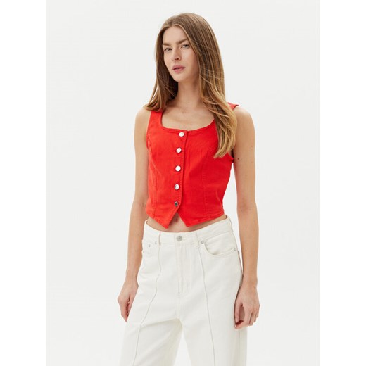 Vero Moda Kamizelka Wild Alinia 10323777 Czerwony Slim Fit ze sklepu MODIVO w kategorii Kamizelki damskie - zdjęcie 184103516