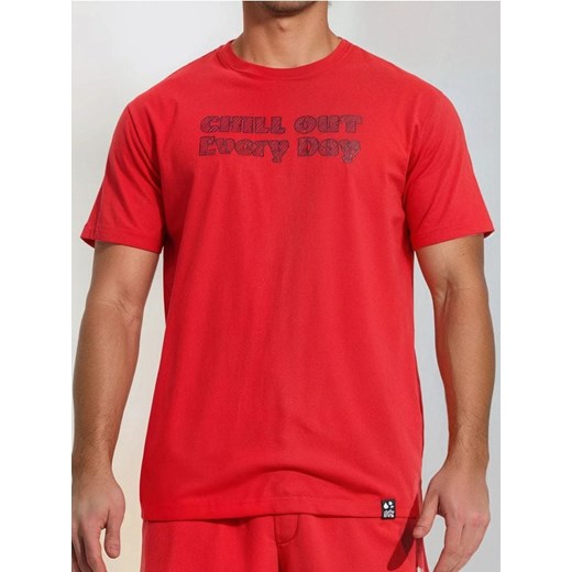 Sinsay - Bawełniana koszulka regular fit z napisem - czerwony ze sklepu Sinsay w kategorii T-shirty męskie - zdjęcie 184105268