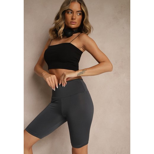 Granatowe Szorty Typu Kolarki High Waist Nalareine ze sklepu renee.pl w kategorii Szorty - zdjęcie 184107206