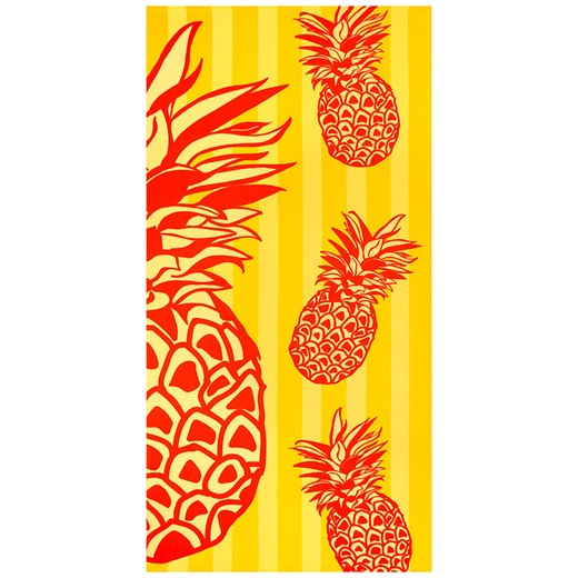 Le Comptoir de la Plage Ręcznik plażowy &quot;Pop-Ananas&quot; w kolorze żółto-czerwonym - 150 x 75 cm ze sklepu Limango Polska w kategorii Ręczniki - zdjęcie 184107665