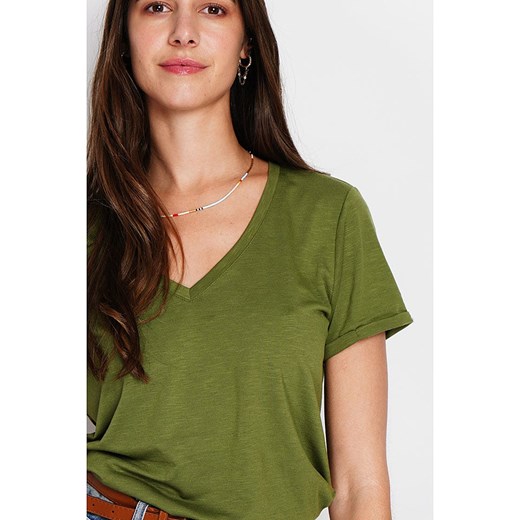 Bluzka damska William De Faye z dekoltem w serek casual