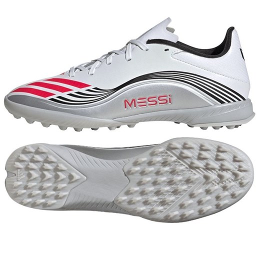 Buty piłkarskie adidas F50 Messi League Tf JP7448 białe ze sklepu ButyModne.pl w kategorii Buty sportowe męskie - zdjęcie 184109715