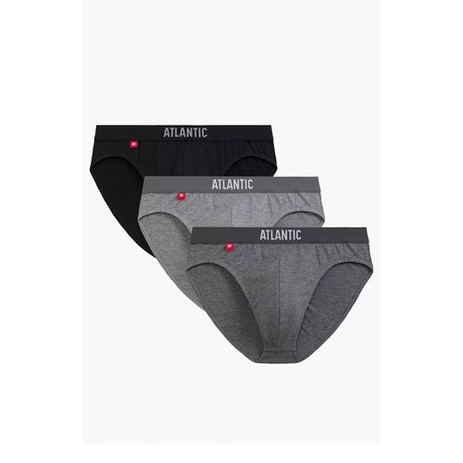 Atlantic 3-pack slipy męskie sport 3MP-094-CZA/SZM/SZMC, Kolor szaro-czarny, Rozmiar S, ATLANTIC ze sklepu Intymna w kategorii Majtki męskie - zdjęcie 184111645