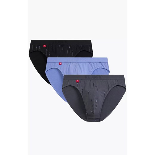 Atlantic 3-pack slipy męskie sport 3MP-193-CZA/DENJ/GRF, Kolor multicolour, Rozmiar S, ATLANTIC ze sklepu Intymna w kategorii Majtki męskie - zdjęcie 184111665
