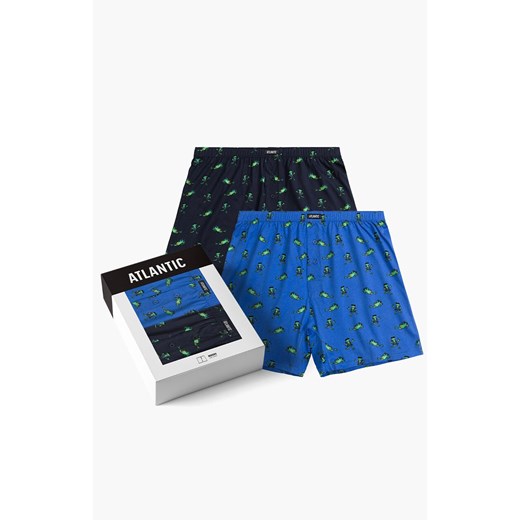 Atlantic 2-pack bokserki męskie luźne 2MBH-006-GRA/NIEC, Kolor niebiesko-granatowy, Rozmiar M, ATLANTIC ze sklepu Intymna w kategorii Majtki męskie - zdjęcie 184111738