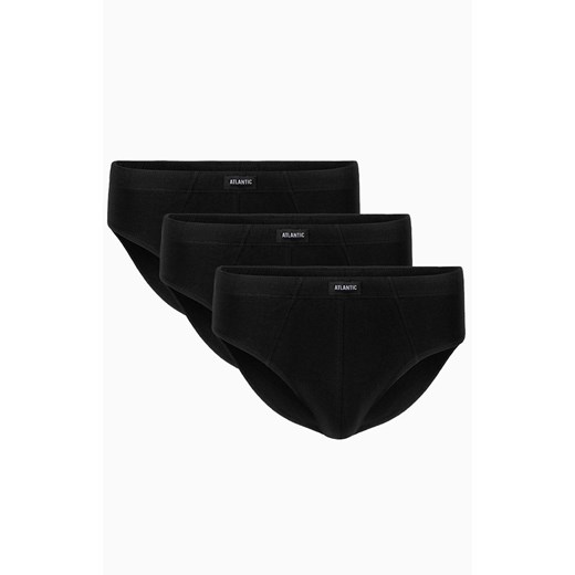 3-pack slipy męskie 3BMP-006-CZARNY, Kolor czarny, Rozmiar M, ATLANTIC ze sklepu Intymna w kategorii Majtki męskie - zdjęcie 184111829