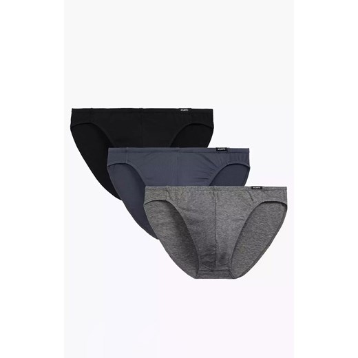3-pack slipy męskie mini 3BMP-230-CZA/SZM/GRF, Kolor czarno-szary, Rozmiar M, ATLANTIC ze sklepu Intymna w kategorii Majtki męskie - zdjęcie 184111846