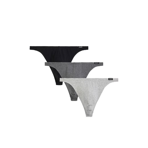 Atlantic 3-pack stringi męskie 3BMP-253-CZA/SZM/SZMC, Kolor czarno-szary, Rozmiar M, ATLANTIC ze sklepu Intymna w kategorii Majtki męskie - zdjęcie 184111855