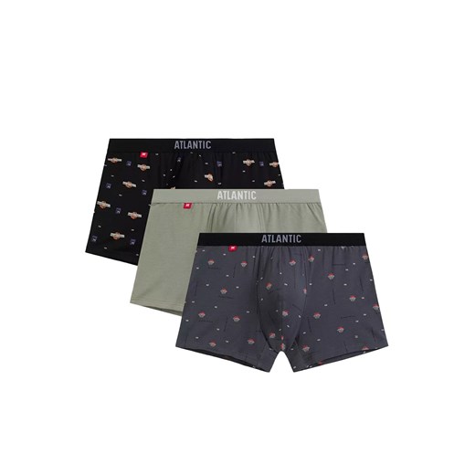 Atlantic 3-pack bokserki męskie 3MH-211-CZA/ZIEJ/GRF, Kolor multicolour, Rozmiar S, ATLANTIC ze sklepu Intymna w kategorii Majtki męskie - zdjęcie 184111975