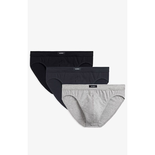 3-pack Slipy męskie classic 3MP-163-CZA/GRF/SZM, Kolor multicolour, Rozmiar M, ATLANTIC ze sklepu Intymna w kategorii Majtki męskie - zdjęcie 184111997