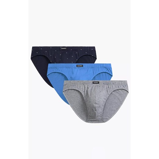 Atlantic 3-pack slipy męskie sport 3MP-191-SZM/NIE/GRA, Kolor multicolour, Rozmiar S, ATLANTIC ze sklepu Intymna w kategorii Majtki męskie - zdjęcie 184112028